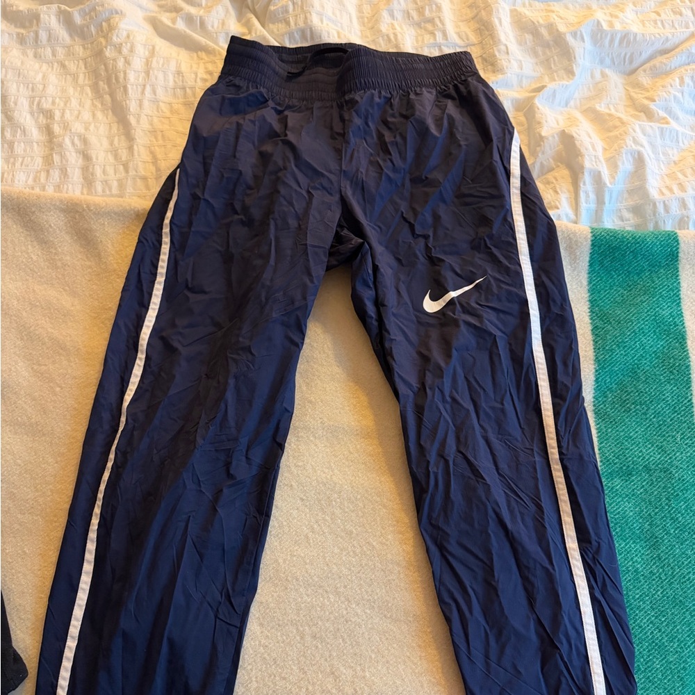 Nike Navy Track Pants with White Stripe